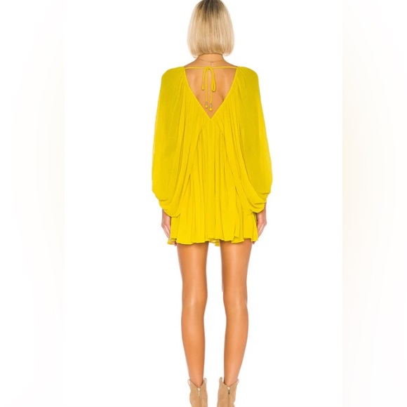 Tularosa REVOLVE Nola Dress Bright Yellow Flowy Mini - Picture 3 of 7